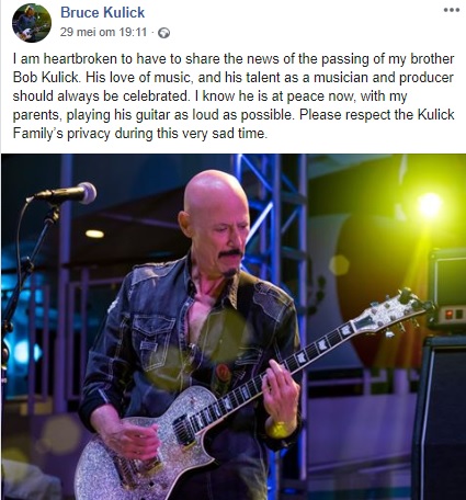 R.I.P. Bob Kulick (January 16, 1950 - May 28, 2020)